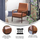 Cognac LeatherSoft |#| Mid-Century Modern Cognac LeatherSoft Arm Chair with Wooden Frame and Arms