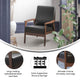 Black LeatherSoft |#| Mid-Century Modern Black LeatherSoft Arm Chair with Wooden Frame and Arms