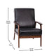 Black LeatherSoft |#| Mid-Century Modern Black LeatherSoft Arm Chair with Wooden Frame and Arms