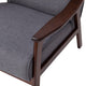 Dark Gray Faux Linen |#| Mid-Century Modern Gray Faux Linen Arm Chair with Wooden Frame and Arms