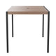 Teal |#| Black Steel Framed 30" x 48" Faux Teak Patio Table-Teal 9FT Patio Umbrella-Base