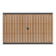 Red |#| Black Steel Framed 30" x 48" Faux Teak Patio Table-Red 9FT Patio Umbrella-Base