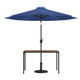 Navy |#| Black Steel Framed 30" x 48" Faux Teak Patio Table-Navy 9FT Patio Umbrella-Base