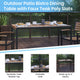 Navy |#| Black Steel Framed 30" x 48" Faux Teak Patio Table-Navy 9FT Patio Umbrella-Base