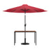 Lark 3 Piece Outdoor Patio Table Set - Lark 30" x 48" Square Synthetic Teak Patio Table with Umbrella and Base