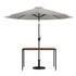 Lark 3 Piece Outdoor Patio Table Set - Lark 30" x 48" Square Synthetic Teak Patio Table with Umbrella and Base
