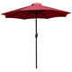 Red |#| Black Steel Framed 35" Square Faux Teak Patio Table-Red 9FT Patio Umbrella-Base
