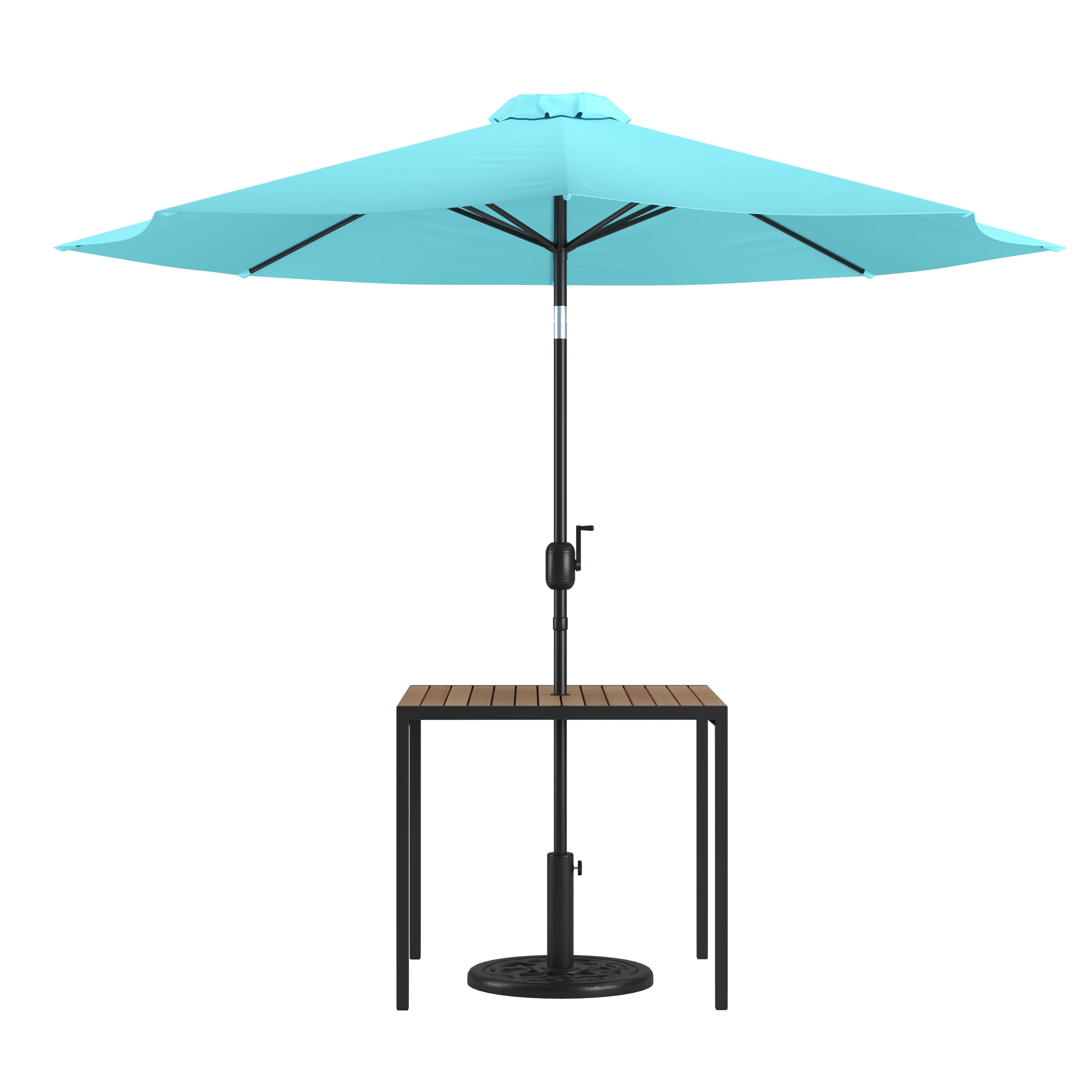 Deck table hot sale umbrella set