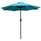 Teal |#| Black Steel Framed 35" Square Faux Teak Patio Table-Tan 9FT Patio Umbrella-Base