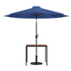 Navy |#| Black Steel Framed 35" Square Faux Teak Patio Table-Navy 9FT Patio Umbrella-Base