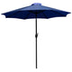 Navy |#| Black Steel Framed 35" Square Faux Teak Patio Table-Navy 9FT Patio Umbrella-Base