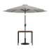 Lark 3 Piece Outdoor Patio Table Set - Lark 3Lark 5" Square Synthetic Teak Patio Table with Umbrella Hole and Umbrella with Base