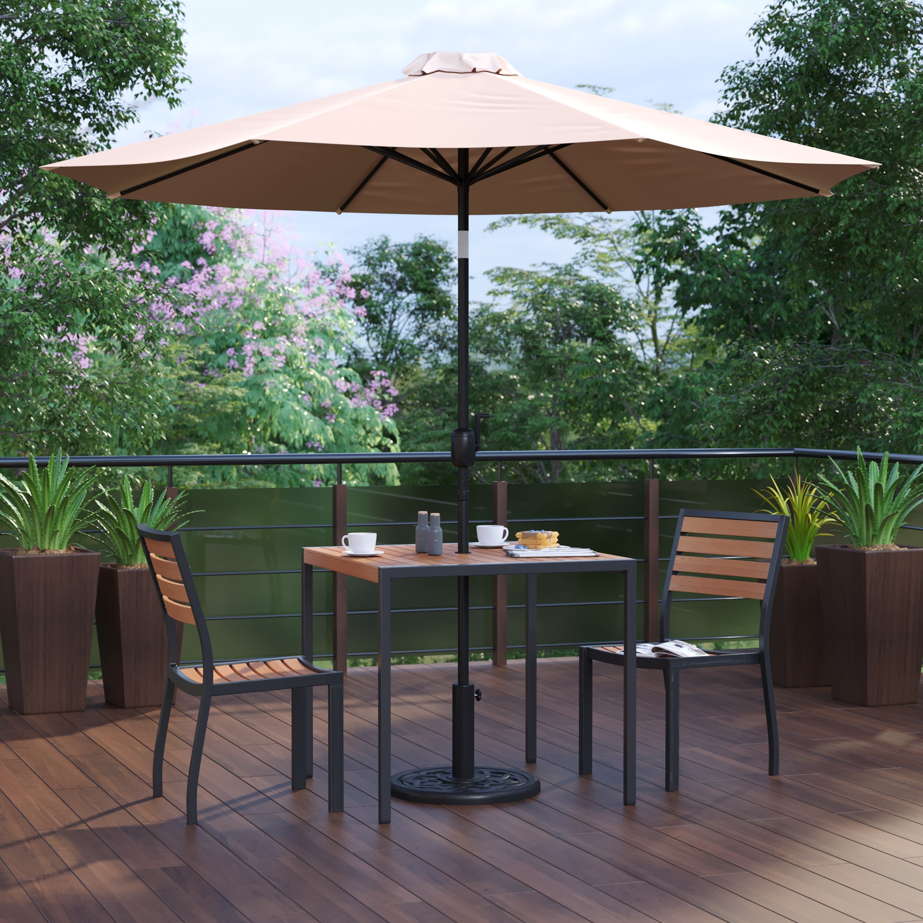 Tan shop patio set