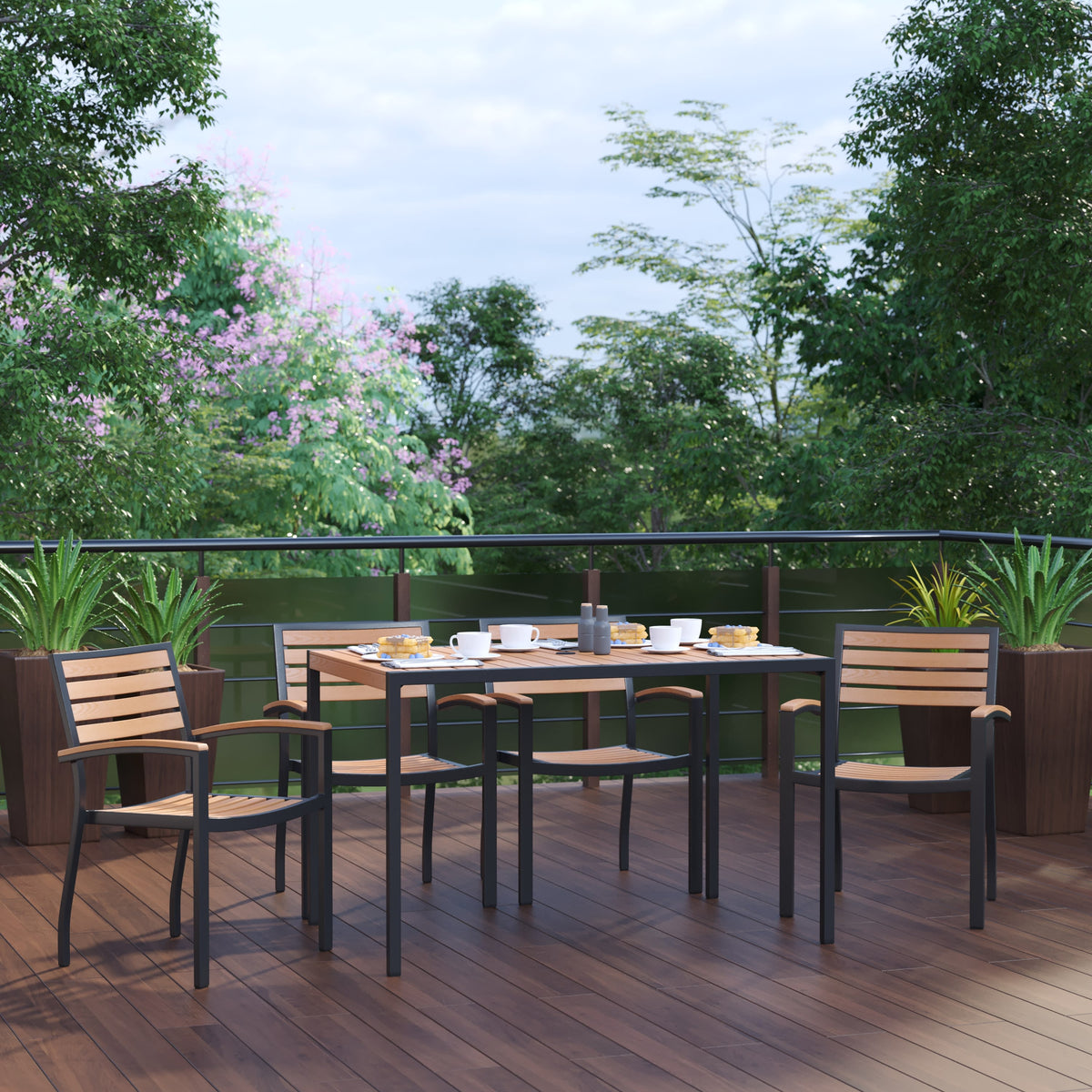 30 inch patio table with umbrella hole PATIO-IN inches Hole, Round Outdoor Table, Cast Aluminum Bistro Table, Metal Side Table for Porch Backyard, Black : Patio, Lawn & Garden with a load American Tables & Seating ALM3030