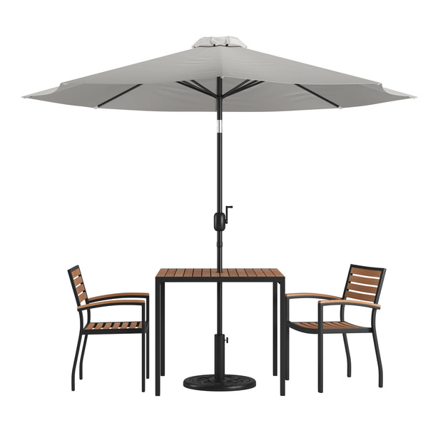 Table-2 Chairs-Umbrella Base XU-DG-810060062-UB19- – BizChair