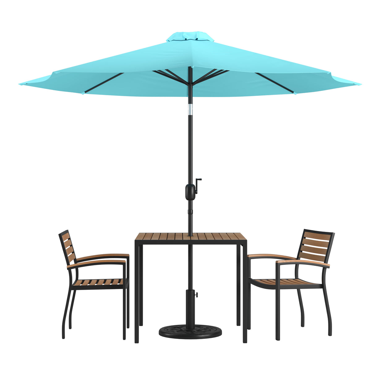 Table-2 Chairs-Umbrella Base XU-DG-810060062-UB19- – BizChair