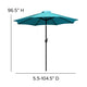 Teal |#| 35inch Square Faux Teak Patio Table, 2 Chairs and Teal 9FT Patio Umbrella with Base