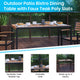 Indoor/Outdoor 30inch x 48inch Black Steel Framed Faux Teak Patio Table with 4 Chairs