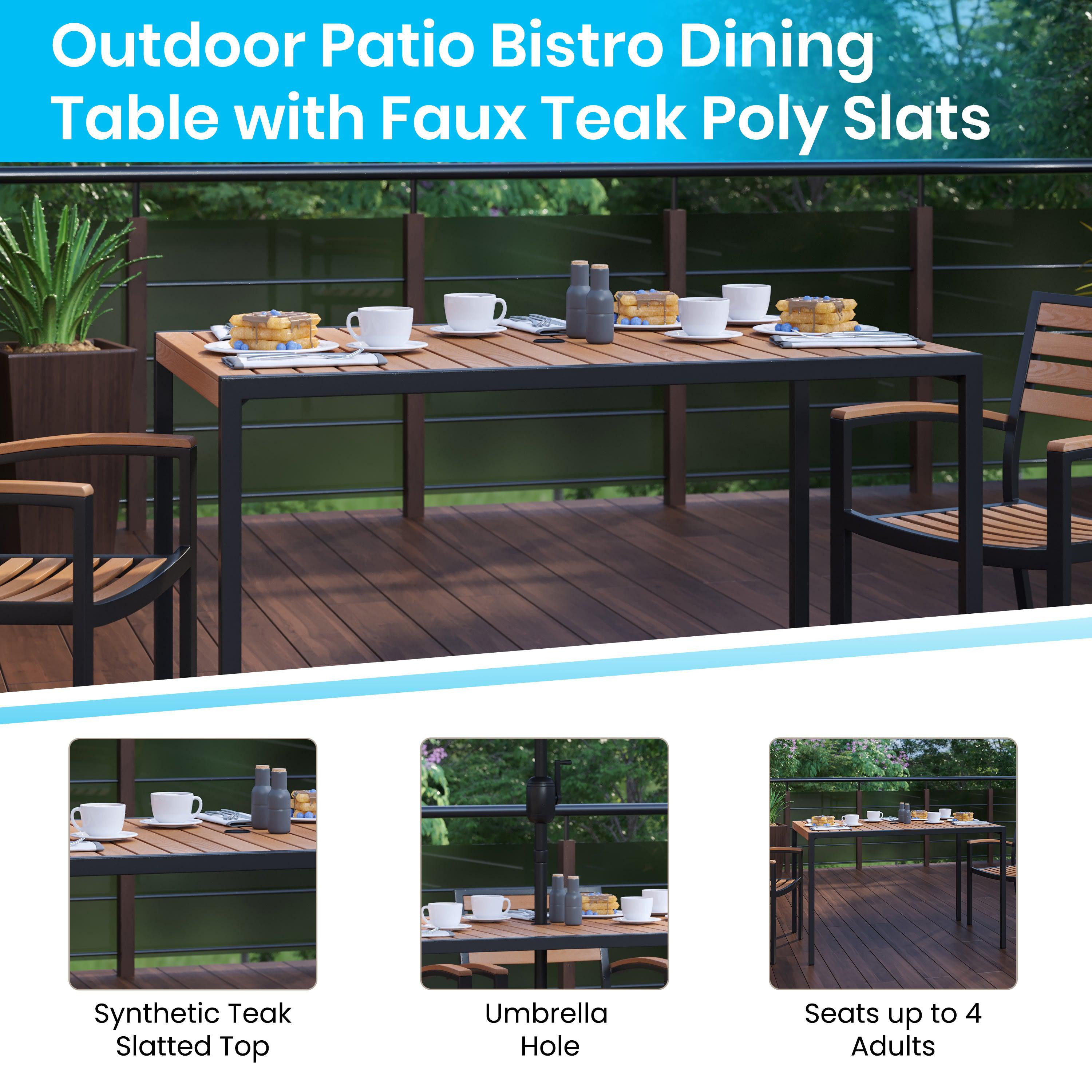 Faux Teak Patio Table Chairs XU DG 304860364 UB19 BizChair