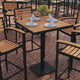 Teak |#| Indoor/Outdoor 32inch Square Bar Height Dining Table with Poly Slats in Faux Teak