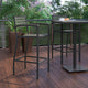 Gray Wash |#| Commercial Grade Outdoor Bar Stool with Armrests and Poly Resin Slats-Gray Wash