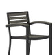 Gray Wash |#| Commercial Grade Outdoor Bar Stool with Armrests and Poly Resin Slats-Gray Wash
