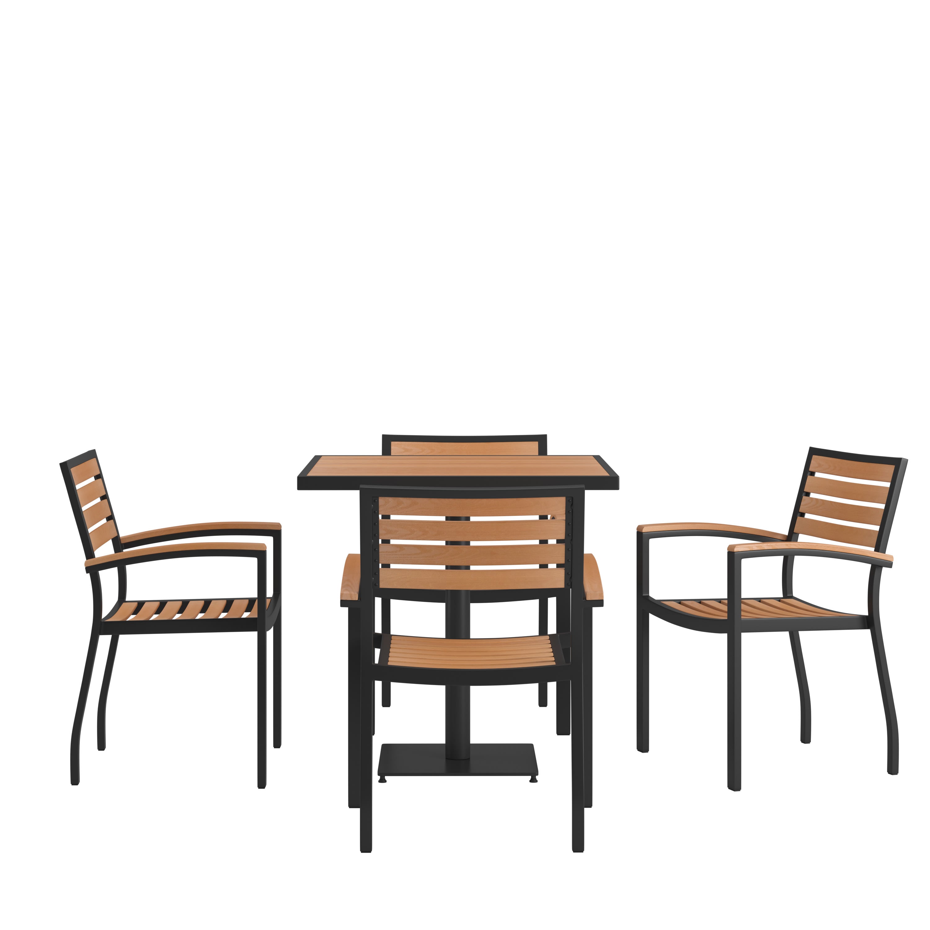 Faux teak dining table outlet