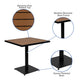 Outdoor Patio Bistro Dining Table Set with 2 Chairs and Faux Teak Poly Slats