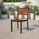 Teak |#| Outdoor Faux Teak Side Chair with Poly Slats - Teak Patio Chair