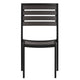 Gray Wash Teak |#| Outdoor Faux Teak Side Chair with Gray Wash Poly Slats - Teak Patio Chair