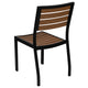 Teak |#| Outdoor Faux Teak Side Chair with Poly Slats - Teak Patio Chair