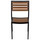 Teak |#| Outdoor Faux Teak Side Chair with Poly Slats - Teak Patio Chair