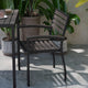 Gray Wash Teak |#| Stackable All-Weather Black Aluminum Patio Chair with Gray Wash Faux Teak Slats