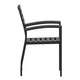 Gray Wash Teak |#| Stackable All-Weather Black Aluminum Patio Chair with Gray Wash Faux Teak Slats