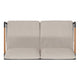 Light Gray |#| Black Aluminum Frame Loveseat with Teak Arm Accents and Beige Cushions