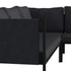 Charcoal |#| Black Steel Frame Sectional with Included Charcoal Cushions and Storage Pockets