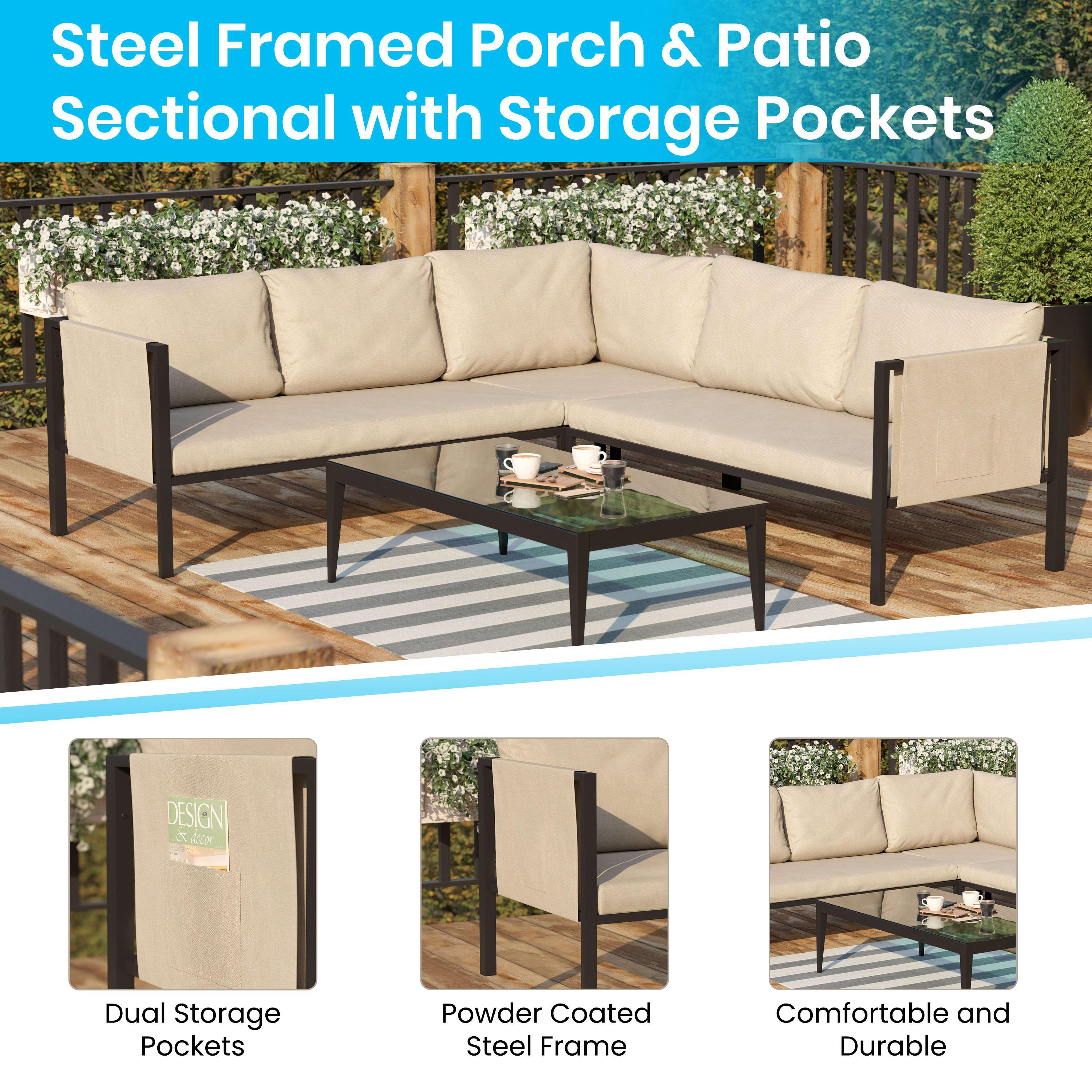Metal frame hotsell outdoor sectional