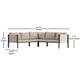 Beige |#| Black Steel Frame Sectional with Beige Cushions and Storage Pockets
