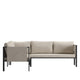 Beige |#| Black Steel Frame Sectional with Beige Cushions and Storage Pockets
