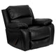 Black |#| Black LeatherSoft Rocker Recliner with Bustle Back Cushions and Padded Arms
