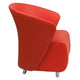 Red |#| Red LeatherSoft Curved Barrel Back Reception and Lounge Chair