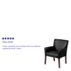 Black |#| Black LeatherSoft Executive Side Reception Chair with Mahogany Legs