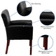 Black |#| Black LeatherSoft Executive Side Reception Chair with Mahogany Legs