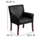 Black |#| Black LeatherSoft Executive Side Reception Chair with Mahogany Legs