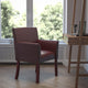 Burgundy |#| Burgundy LeatherSoft Executive Reception Chair with Mahogany Legs - Home Office