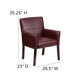 Burgundy |#| Burgundy LeatherSoft Executive Reception Chair with Mahogany Legs - Home Office