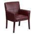 LeatherSoft Executive Side Reception Chair with Mahogany Legs
