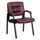 Burgundy LeatherSoft/Black Frame |#| Burgundy LeatherSoft Executive Side Reception Chair w/ Black Frame - Home Office