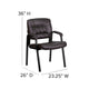 Brown LeatherSoft/Black Frame |#| Brown LeatherSoft Executive Side Reception Chair with Black Frame - Home Office