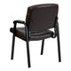 Brown LeatherSoft/Black Frame |#| Brown LeatherSoft Executive Side Reception Chair with Black Frame - Home Office